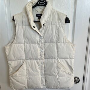 Lands' End Off-White Quilted Vest
